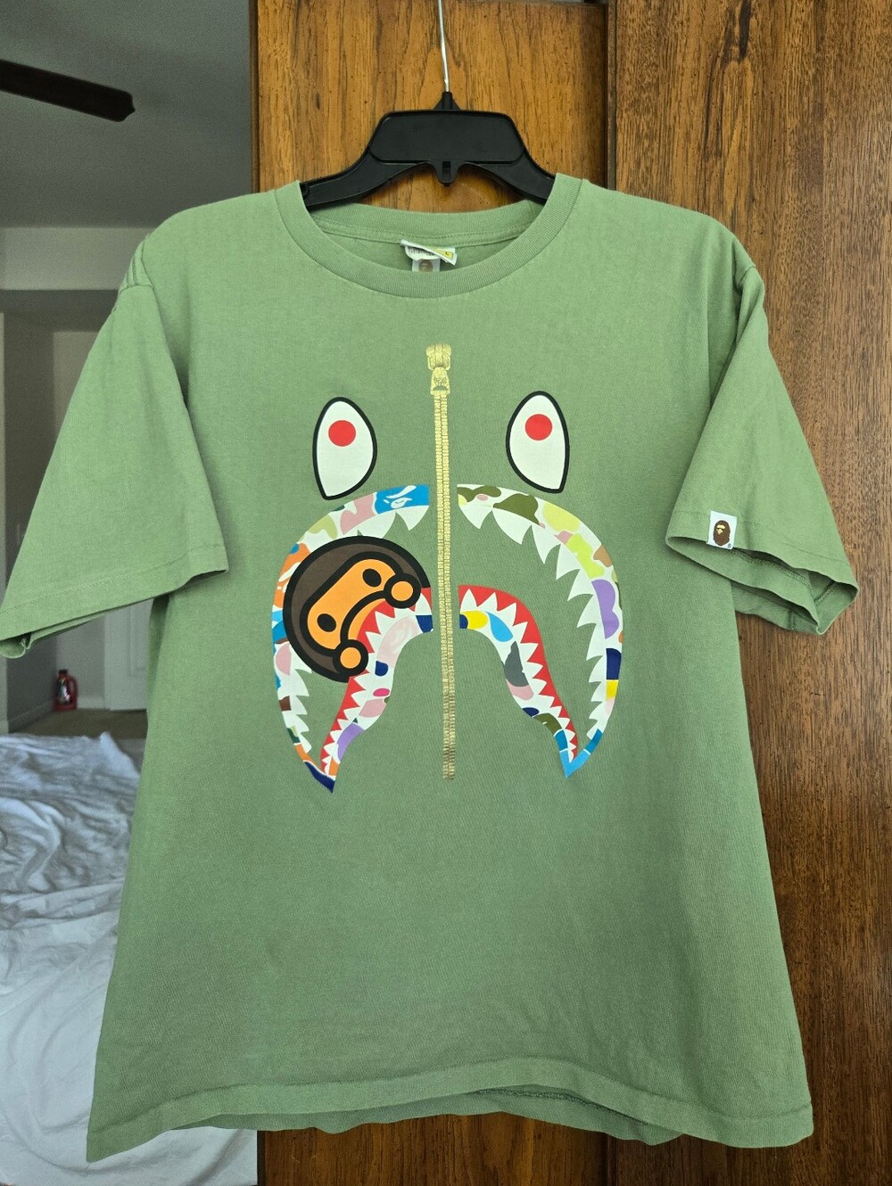 Billionaire Boys Club Green Graphic Shark Face With Milo Tee